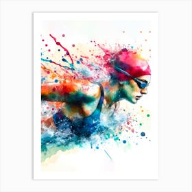 Watercolor Swimmer Art Print