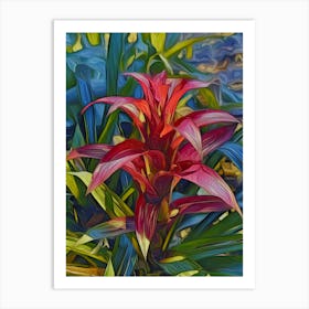 Red Bromeliad Art Print