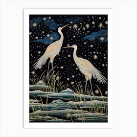 Herons At Night 1 Art Print