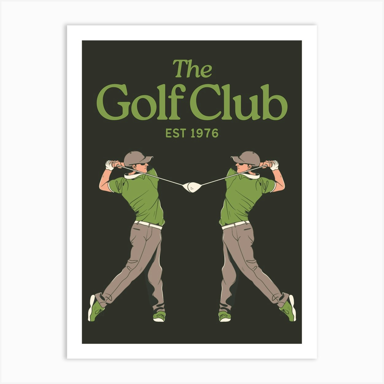 The Golf Club Art Print | Golfer Decor | Trendy Preppy Athletic Wall Art | Sporty Art | Black + Green Sports Art Print by September23rd