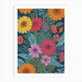 Floral Seamless Pattern 2 Art Print