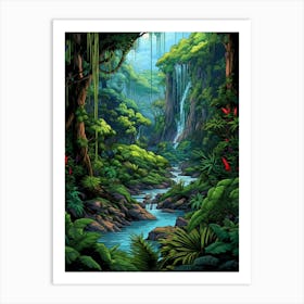 Atlantic Forest Pixel Art 2 Art Print