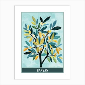 Banyan Tree Flat Illustration 3 Poster Art Print