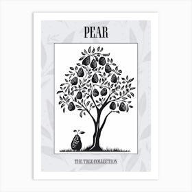 Pear Tree Simple Geometric Nature Stencil 1 Poster Art Print