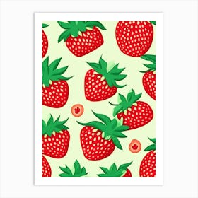 Strawberry Repeat Pattern, Fruit, Comic 2 Art Print