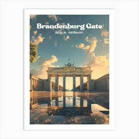 Brandenburg Gate Berlin Sightseeing Digital Travel Illustration Affiche