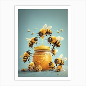 Leafcutter Bee Storybook Illustration 10 Art Print