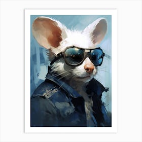 Graffiti Illustration Of A Cute White Possum 1 Art Print