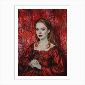Lady In Red 1 Art Print