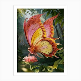 Butterfly In The Forest 1 Art Print