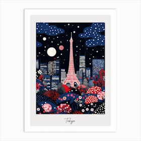 Poster Of Tokyo, Illustration In The Style Of Pop Art 3 Art Print