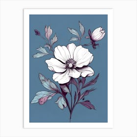 Flower Drawing Art Print