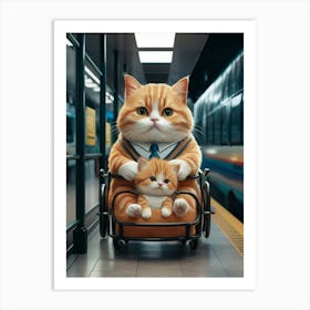 Cat In A Wheelchair 1 Art Print