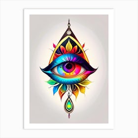 Chakra, Symbol, Third Eye Tattoo 2 Art Print