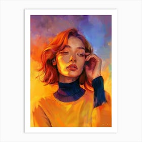 Girl With Red Hair 8 Art Print