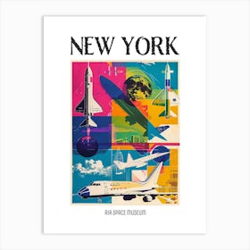 Air Space Museum New York Colourful Silkscreen Illustration 2 Poster Art Print