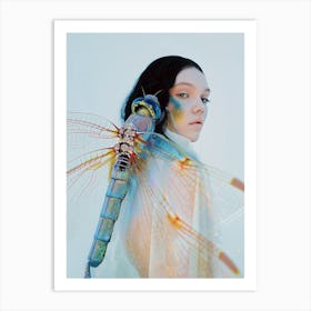 "Woman and Dragonfly Fantasy" Art Print