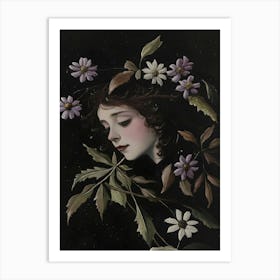 Girl With Flowers 4 Art Print