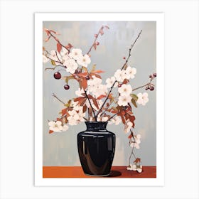 Bouquet Of Autumn Cherry Flowers, Autumn Florals Painting 2 Art Print