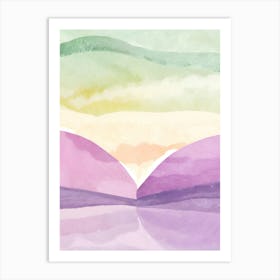 Watercolor Of Mountains 6 Art Print