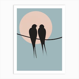 Birds On A Wire 1 Art Print