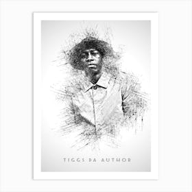 Tiggs Da Author Rapper Sketch Art Print