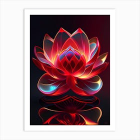 Red Lotus Holographic 2 Art Print