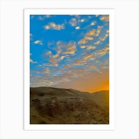 Sunset in the desert 2 Art Print