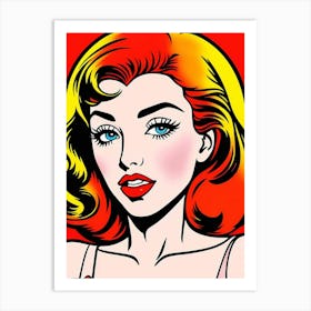 The Vibrant Muse: Boldly Framed in Pop Art Aesthetics Pop Art Art Print