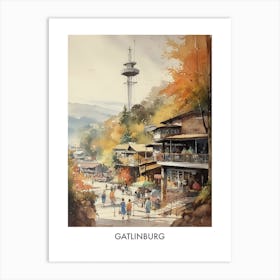 Gatlinburg Watercolor 3travel Poster Art Print