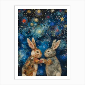 Rabbits In The Stars Art Print