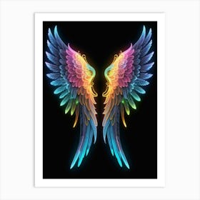 Neon Angel Wings 18 Art Print