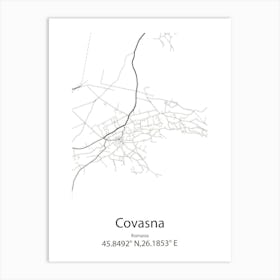 Covasna,Romania Minimalist Map Art Print