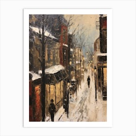 Vintage Winter Painting Oslo Norway 1 Art Print