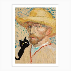 Van Gogh Cat Art Print