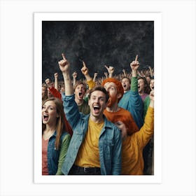 Crowd Of People At Concert Art Print