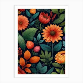 Floral Seamless Pattern Art Print