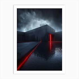 Building With A Red Light Art Print