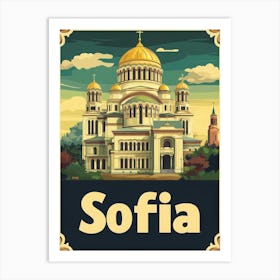 Aihrgdesign A Vintage Travel Poster Of Sofia 3 Art Print