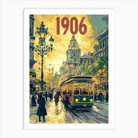 Aihrgdesign A Retro Travel Poster Of A Bustling 1906 City Str C0994953 4cd4 4c21 Abad Dde013b2f81c 0 Art Print