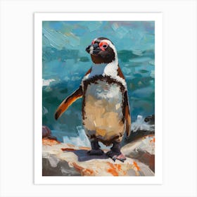 African Penguin Volunteer Point Oil Painting 1 Art Print