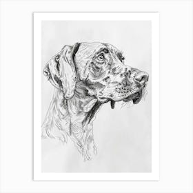 Dog Line Portrait Art Print