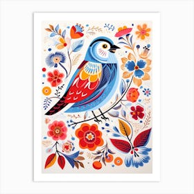 Scandinavian Bird Illustration House Sparrow 2 Art Print