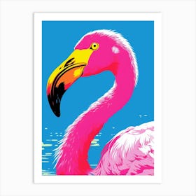 Andy Warhol Style Bird Greater Flamingo 2 Art Print
