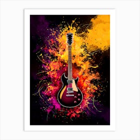 Modern Electric Guitar Oil Painting #3 Art Print