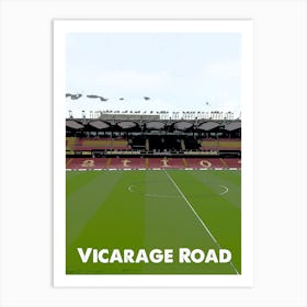 Vicarage Road, Watford, Stadium, Football, Art, Soccer, Wall Print, Art Print Art Print