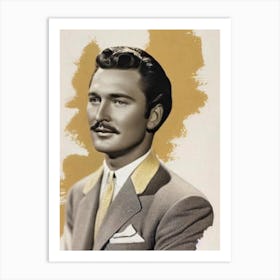 Errol Flynn Retro Collage Movies Art Print