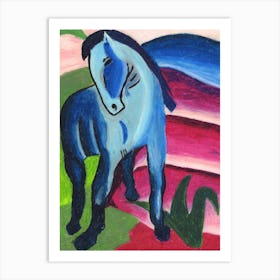 The Blue Horse Art Print