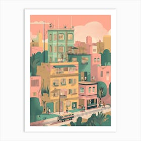 Mexico City Travel Illustration 1 Art Print