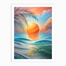 Sunset At The Beach 38 Art Print